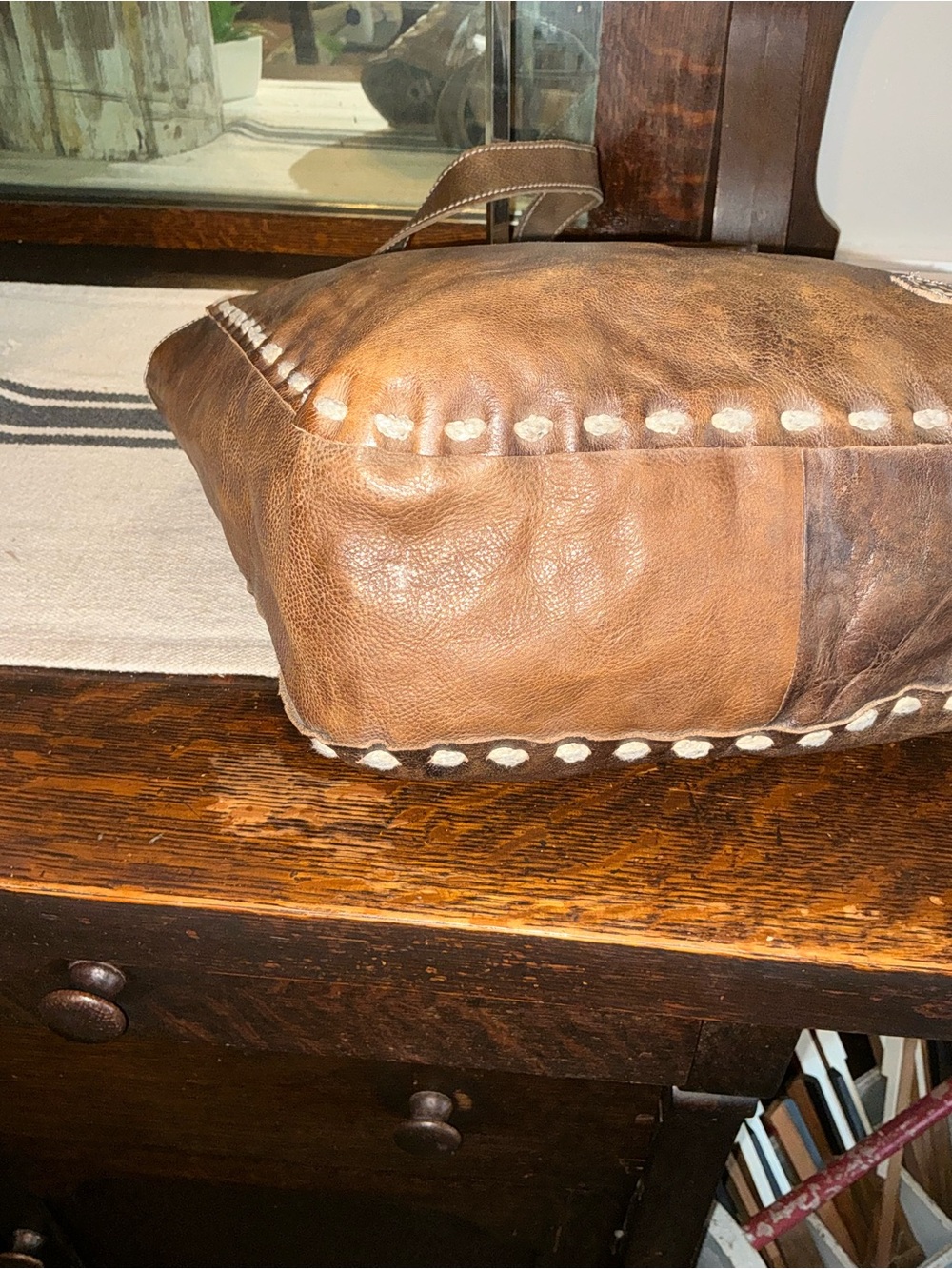 Bed Stu Leather Stevie Tote Shoulder Bag Brown Teak Rustic Retail $275 - Picture 8 of 13